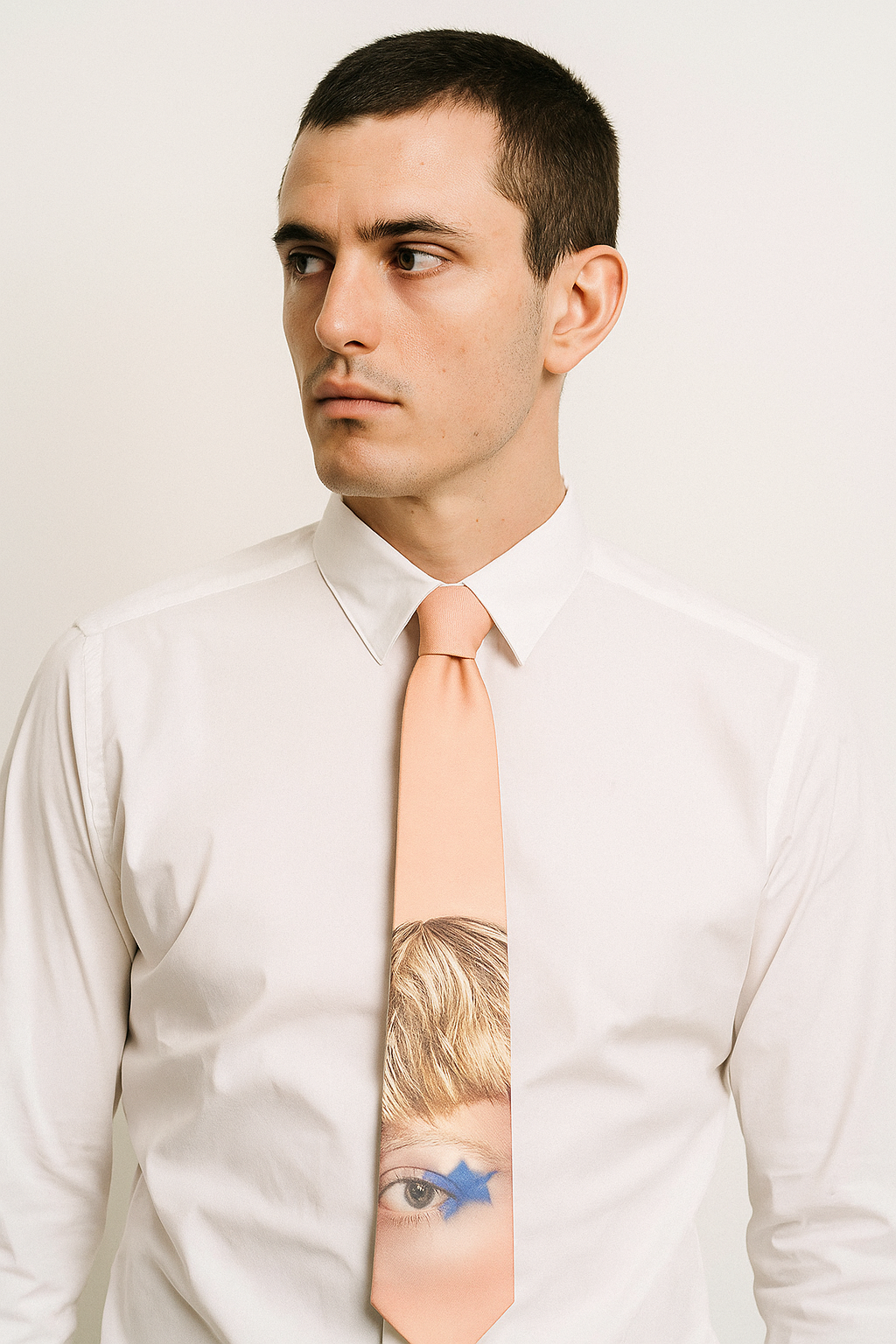 Starlight Portrait Tie – Peach Beige