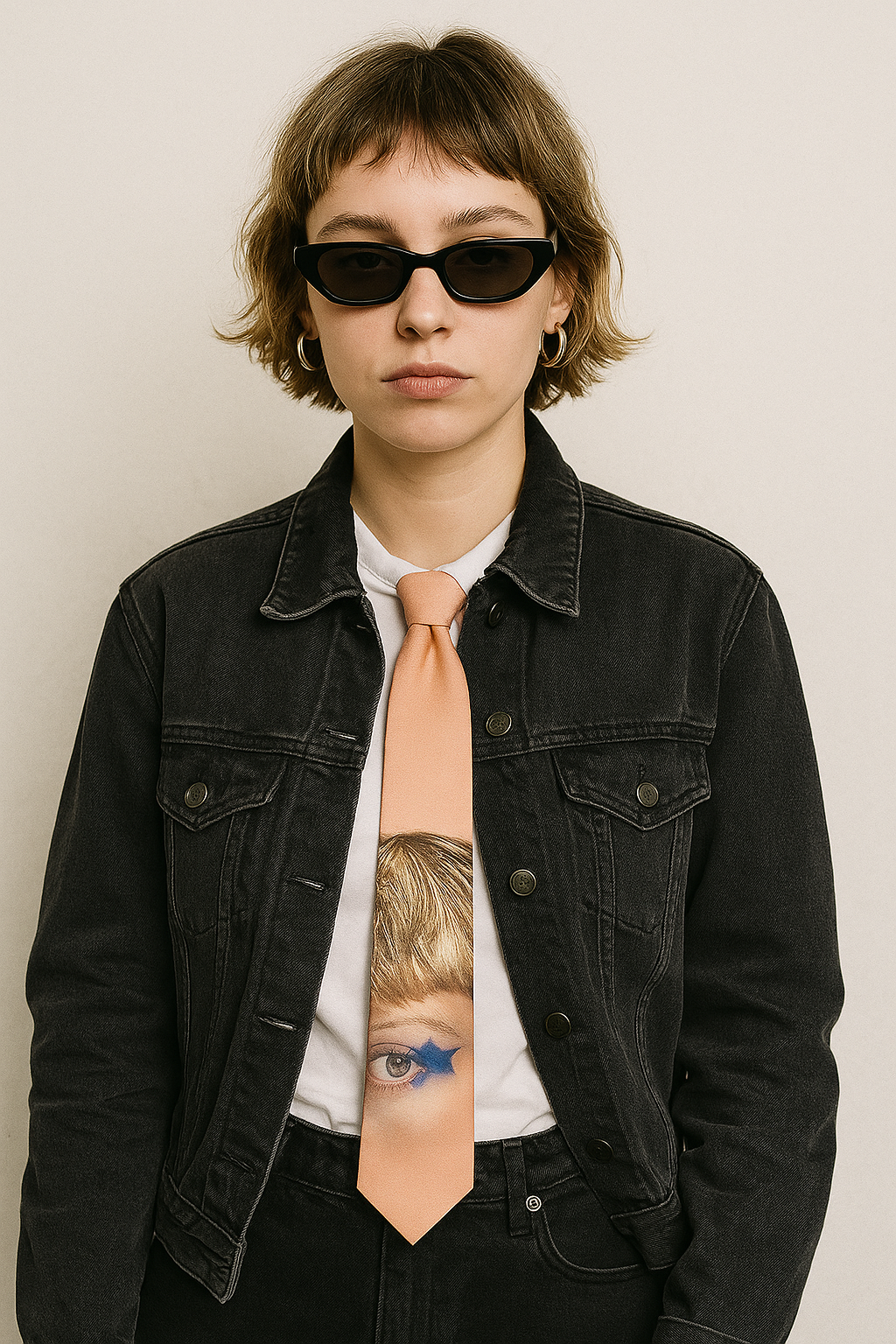 Starlight Portrait Tie – Peach Beige