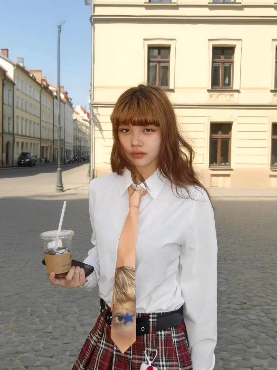 Starlight Portrait Tie – Peach Beige