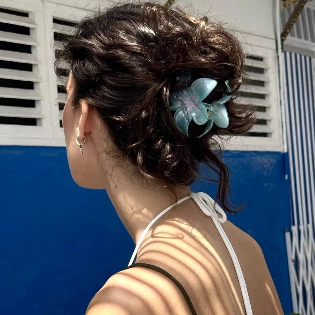 Gradient Egg Flower Hair Claws Clip swee