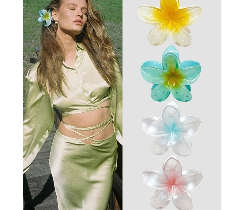Gradient Egg Flower Hair Claws Clip swee